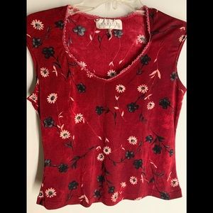 Deep Red Floral Charlotte Russe Top